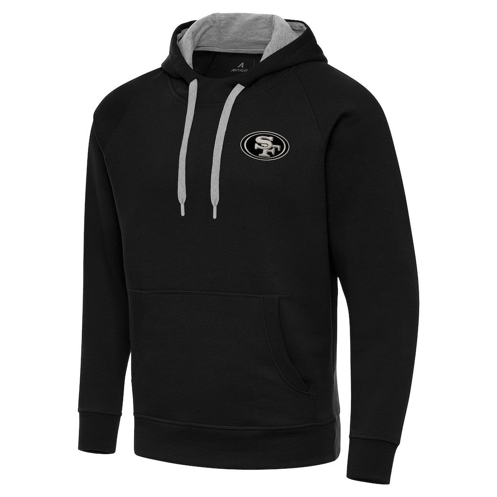 San Francisco 49ers Antigua Brushed Carbon Victory Pullover Hoodie Black | NFL
