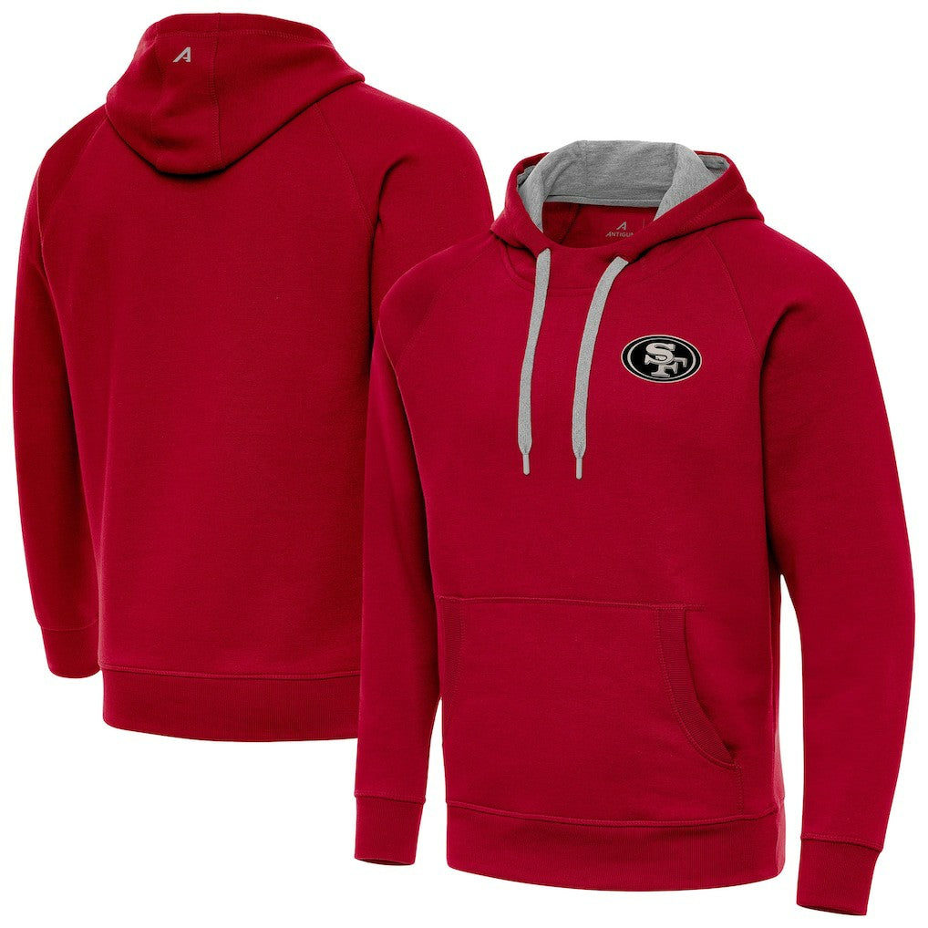 San Francisco 49ers Antigua Brushed Carbon Victory Pullover Hoodie Scarlet | NFL