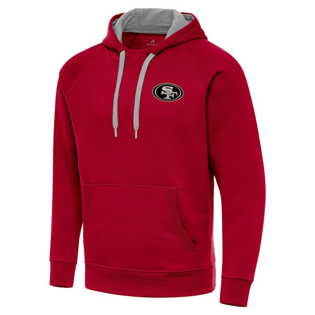 San Francisco 49ers Antigua Brushed Carbon Victory Pullover Hoodie Scarlet | NFL