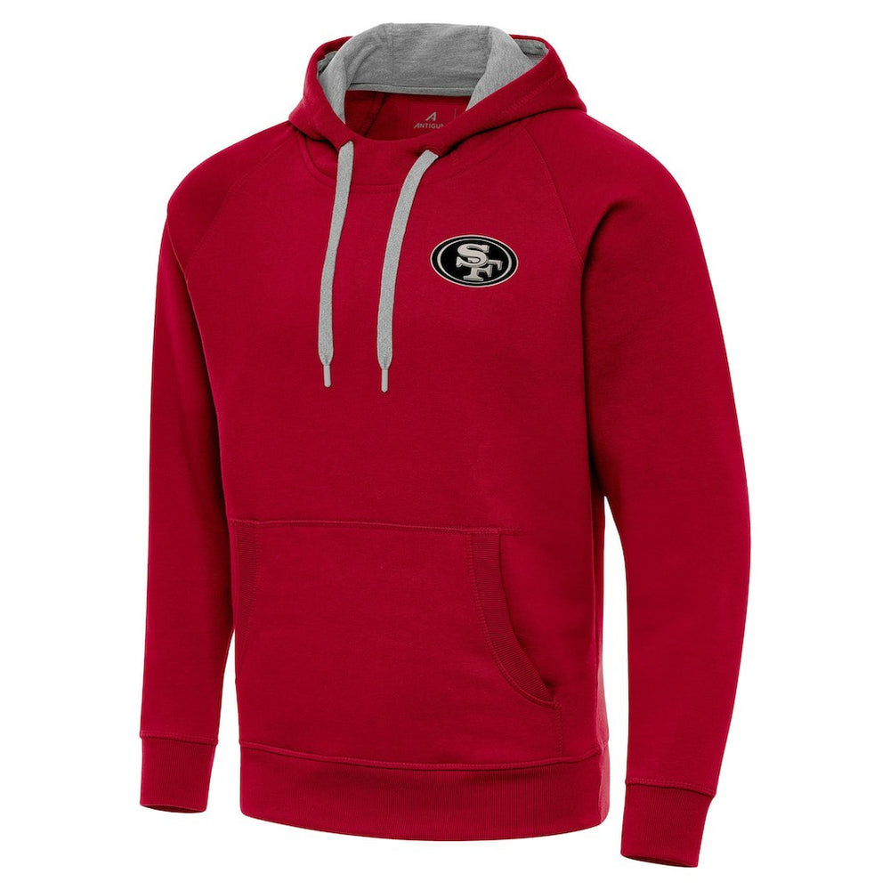 San Francisco 49ers Antigua Brushed Carbon Victory Pullover Hoodie Scarlet | NFL