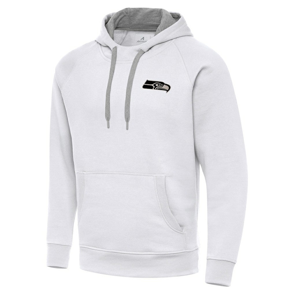 Seattle Seahawks Antigua Brushed Carbon Victory Pullover Hoodie White | NFL
