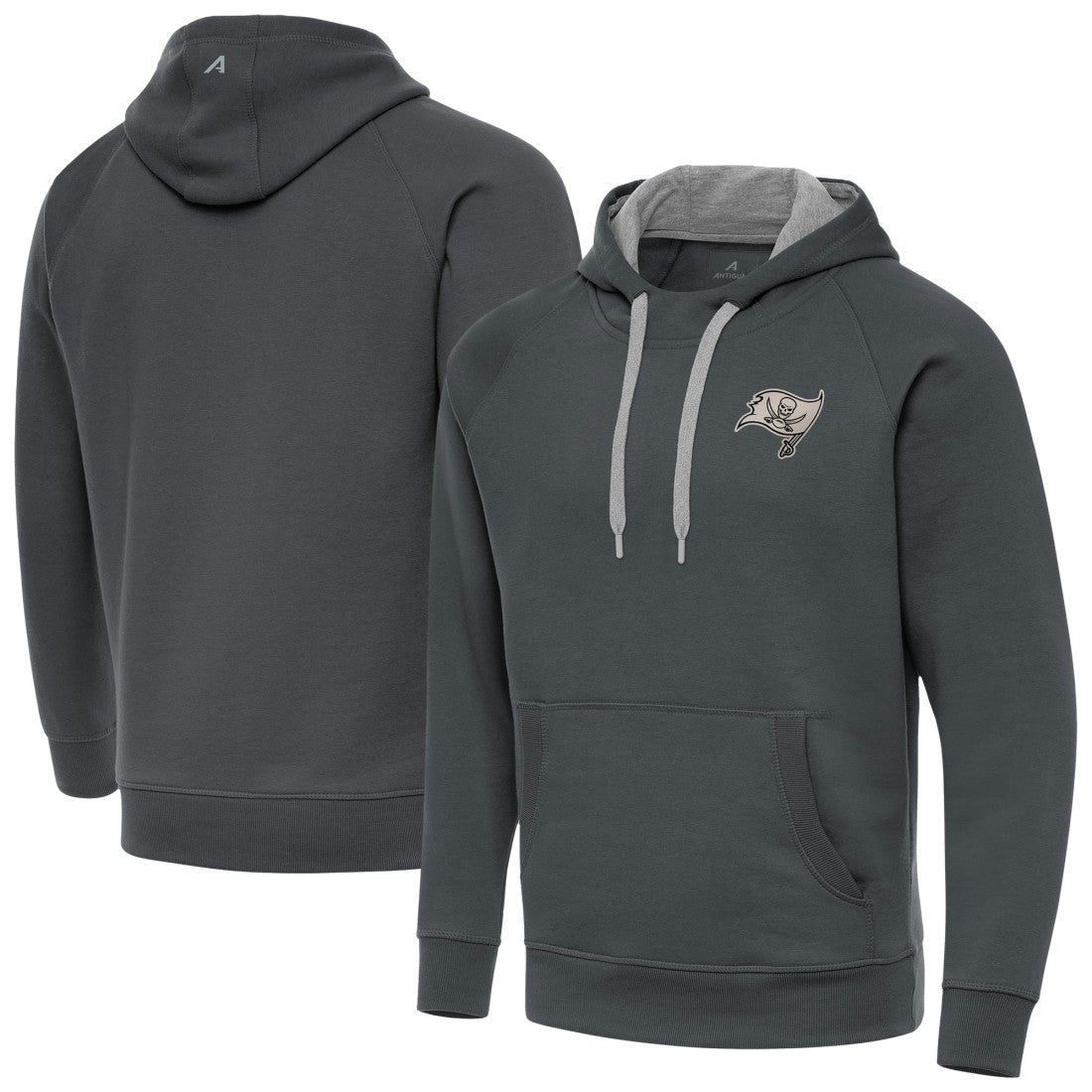 Tampa Bay Buccaneers Antigua Brushed Carbon Victory Pullover Hoodie Charcoal | NFL