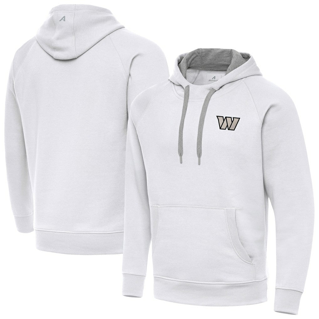 Washington Commanders Antigua Brushed Carbon Victory Pullover Hoodie White | NFL