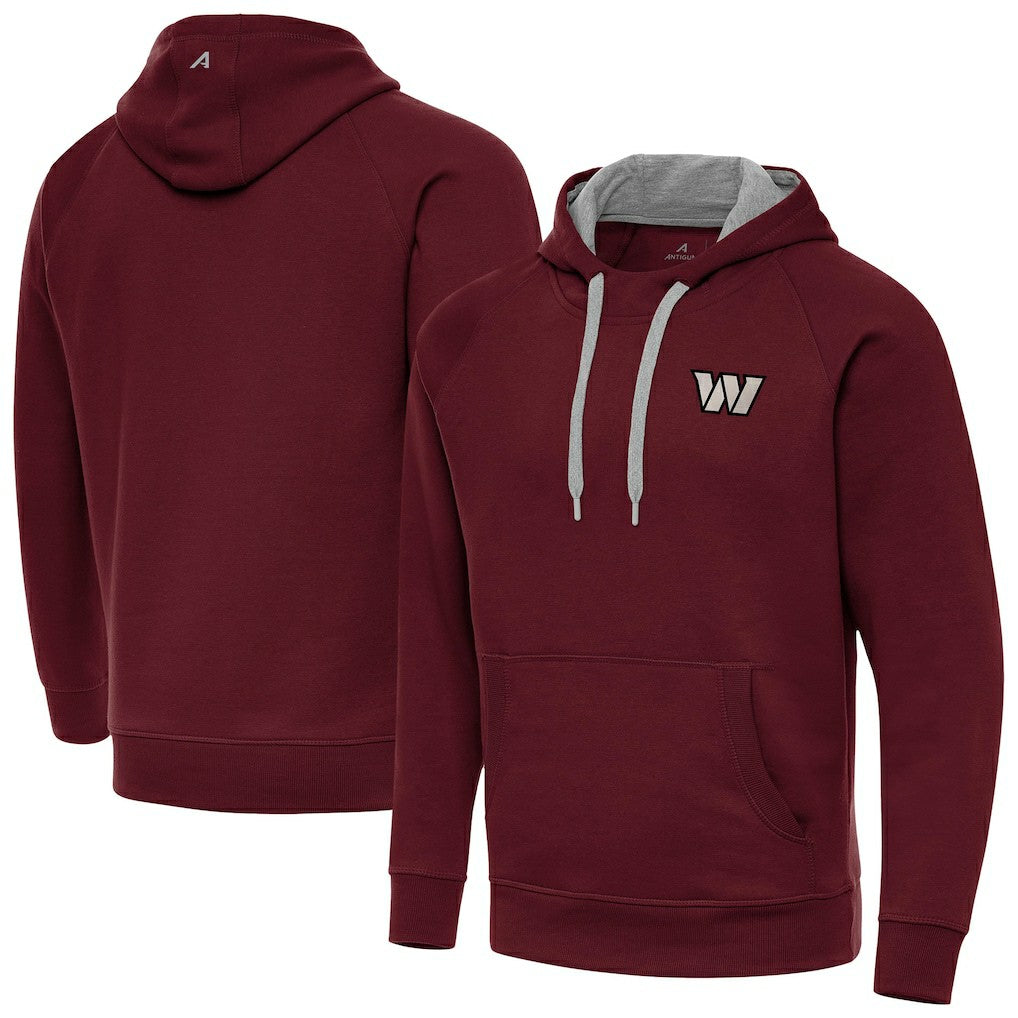 Washington Commanders Antigua Brushed Carbon Victory Pullover Hoodie Burgundy | NFL