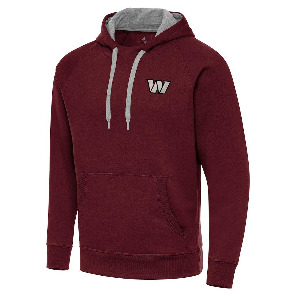 Washington Commanders Antigua Brushed Carbon Victory Pullover Hoodie Burgundy | NFL