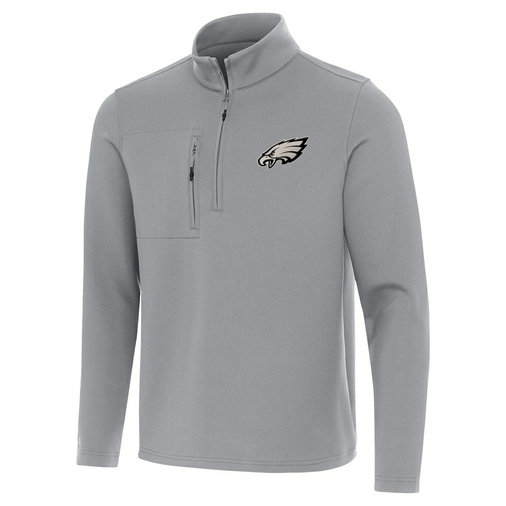 Philadelphia Eagles Antigua Insider Quarter-Zip Top Gray | NFL