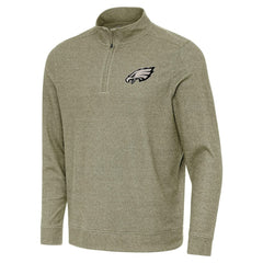 Philadelphia Eagles Antigua Subtle Quarter-Zip Sweatshirt Olive | NFL