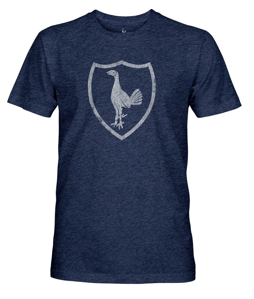 Tottenham Hotspur 1863FC Retro Monochrome Badge Vintage Tri-Blend T-Shirt Navy - FIFA World CUP