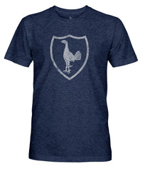 Tottenham Hotspur 1863FC Retro Monochrome Badge Vintage Tri-Blend T-Shirt Navy - FIFA World CUP
