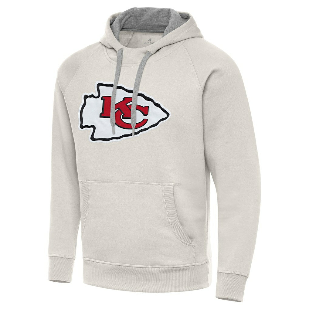 Kansas City Chiefs Antigua Victory Raglan Pullover Hoodie Cream | NFL