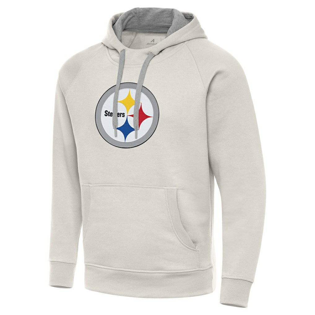 Pittsburgh Steelers Antigua Victory Raglan Pullover Hoodie Cream | NFL