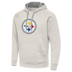 Pittsburgh Steelers Antigua Victory Raglan Pullover Hoodie Cream | NFL