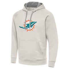 Miami Dolphins Antigua Victory Raglan Pullover Hoodie Cream | NFL