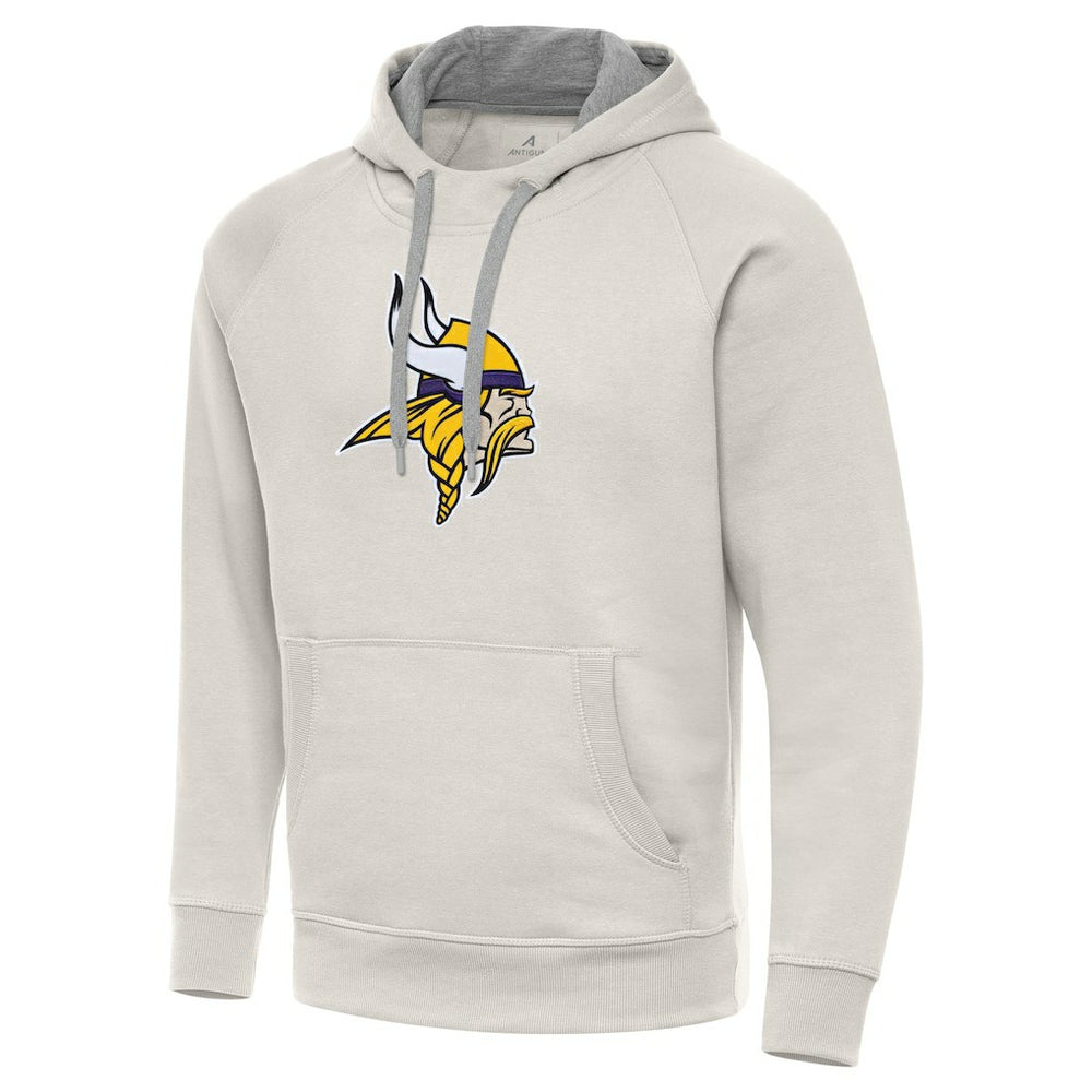 Minnesota Vikings Antigua Victory Raglan Pullover Hoodie Cream | NFL
