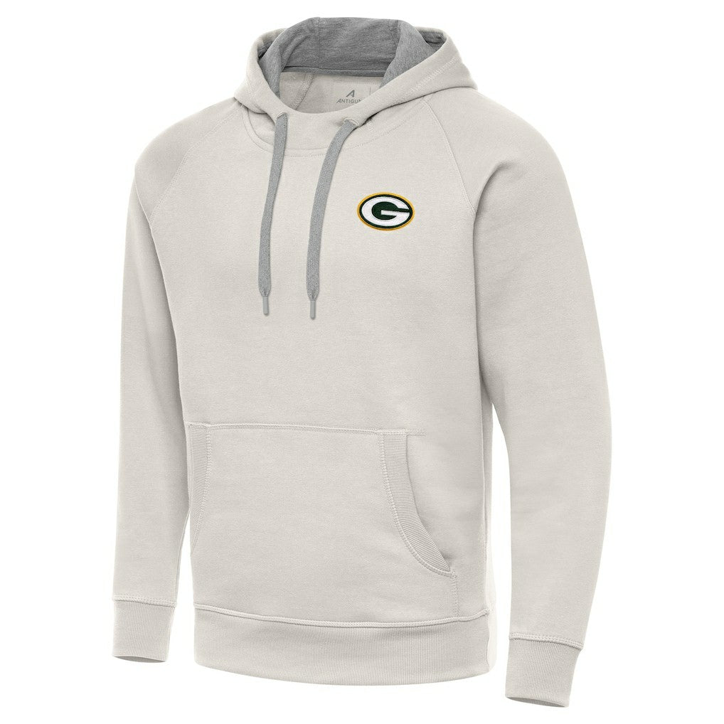 Green Bay Packers Antigua Victory Raglan Pullover Hoodie Cream | NFL