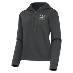 Anaheim Ducks Antigua Women's Contemporary Quarter-Zip Hoodie - Pewter - NHL