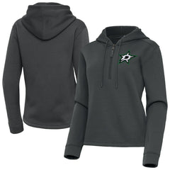 Dallas Stars Antigua Women's Contemporary Quarter-Zip Hoodie - Pewter - NHL