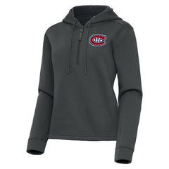 Montreal Canadiens Antigua Women's Contemporary Quarter-Zip Hoodie - Pewter - NHL