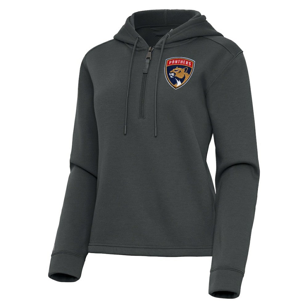 Florida Panthers Antigua Women's Contemporary Quarter-Zip Hoodie - Pewter - NHL
