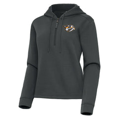 Nashville Predators Antigua Women's Contemporary Quarter-Zip Hoodie - Pewter - NHL