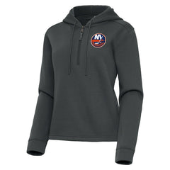 New York Islanders Antigua Women's Contemporary Quarter-Zip Hoodie - Pewter - NHL