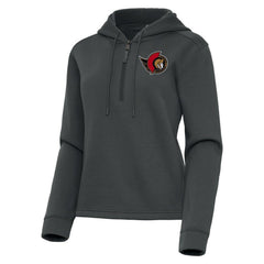 Ottawa Senators Antigua Women's Contemporary Quarter-Zip Hoodie - Pewter - NHL