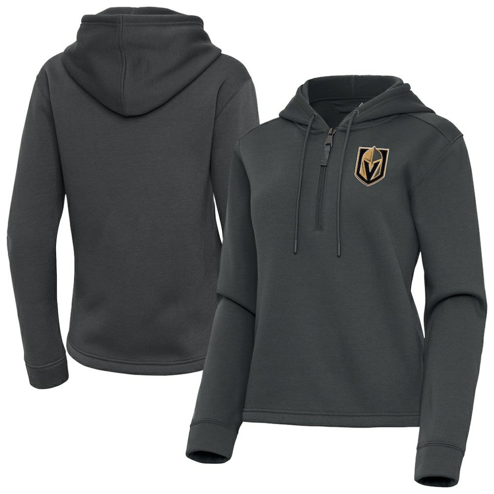 Vegas Golden Knights Antigua Women's Contemporary Quarter-Zip Hoodie - Gray - NHL