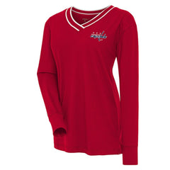 Washington Capitals Antigua Women's Symbolic V-Neck Long Sleeve T-Shirt - Red - NHL