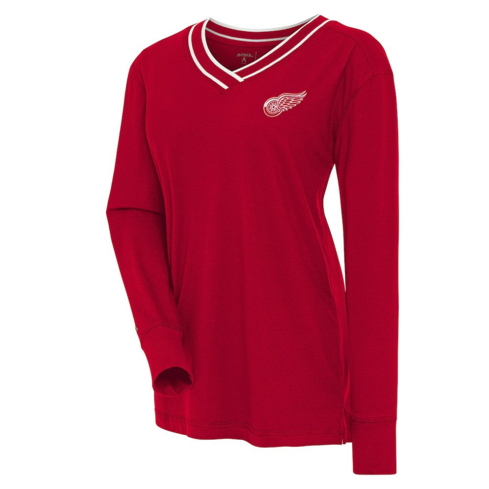 Detroit Red Wings Antigua Women's Symbolic V-Neck Long Sleeve T-Shirt - Red - NHL
