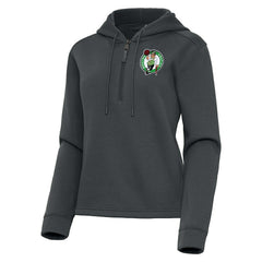 Boston Celtics Antigua Women's Contemporary Quarter-Zip Hoodie Pewter - NBA