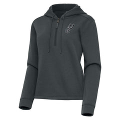 San Antonio Spurs Antigua Women's Contemporary Quarter-Zip Hoodie Pewter - NBA