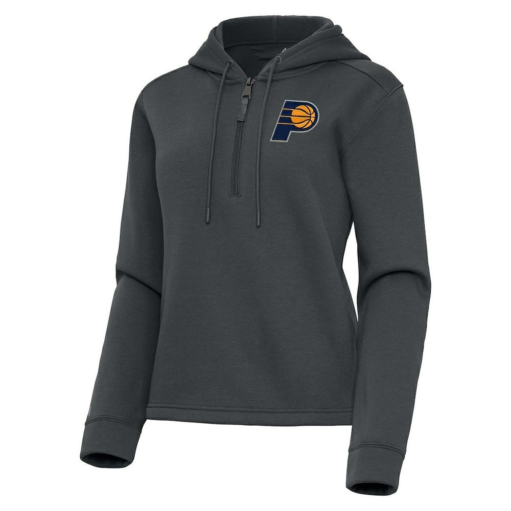 Indiana Pacers Antigua Women's Contemporary Quarter-Zip Hoodie Pewter - NBA