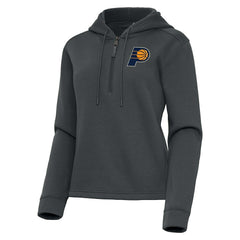 Indiana Pacers Antigua Women's Contemporary Quarter-Zip Hoodie Pewter - NBA