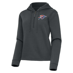 Oklahoma City Thunder Antigua Women's Contemporary Quarter-Zip Hoodie Pewter - NBA