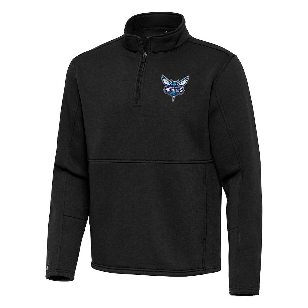 Charlotte Hornets Antigua Twist Quarter-Zip Pullover Top - Black - NBA