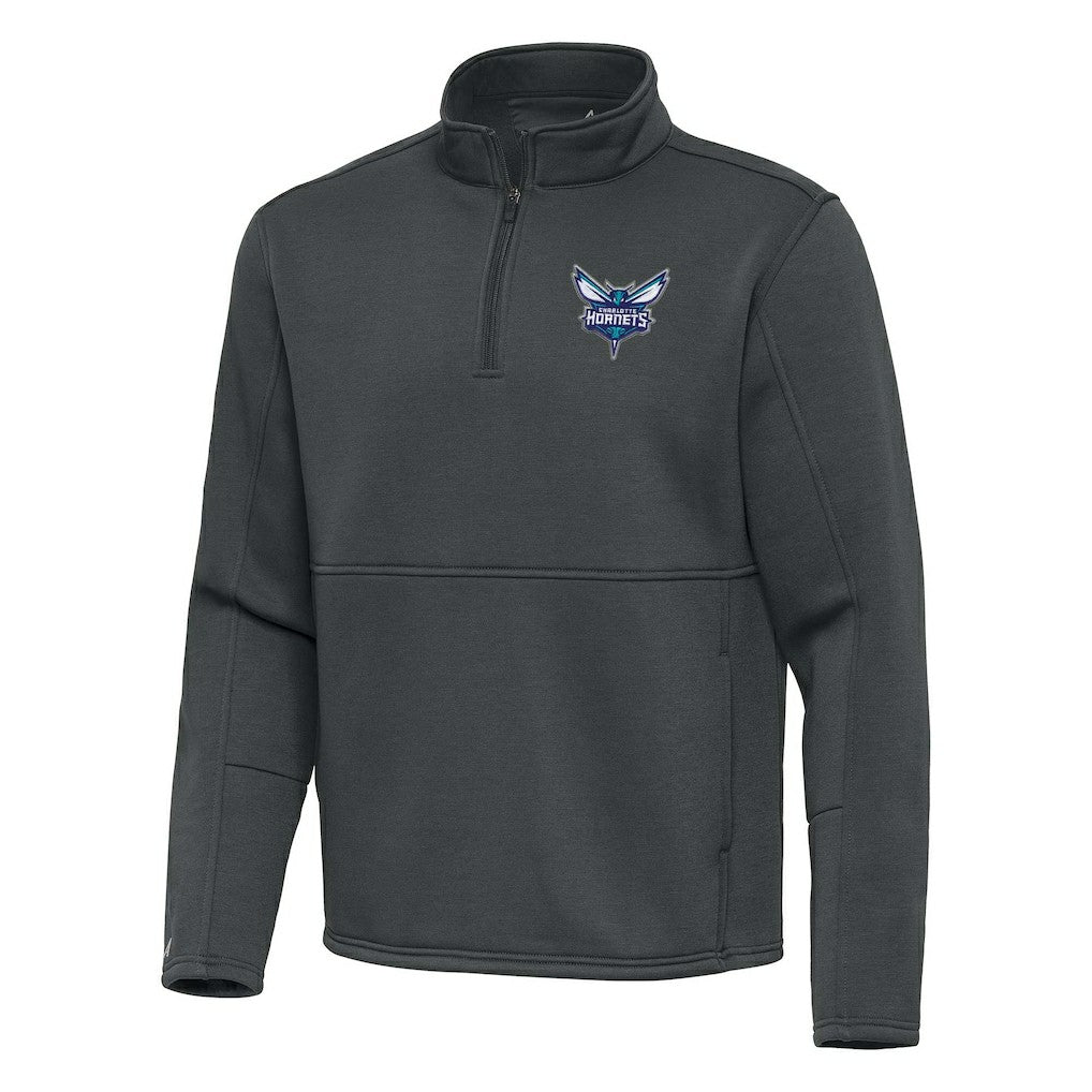 Charlotte Hornets Antigua Twist Quarter-Zip Pullover Top - Pewter - NBA
