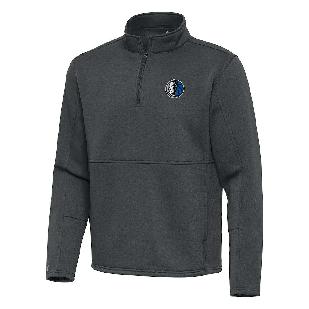 Dallas Mavericks Antigua Twist Quarter-Zip Pullover Top - Pewter - NBA