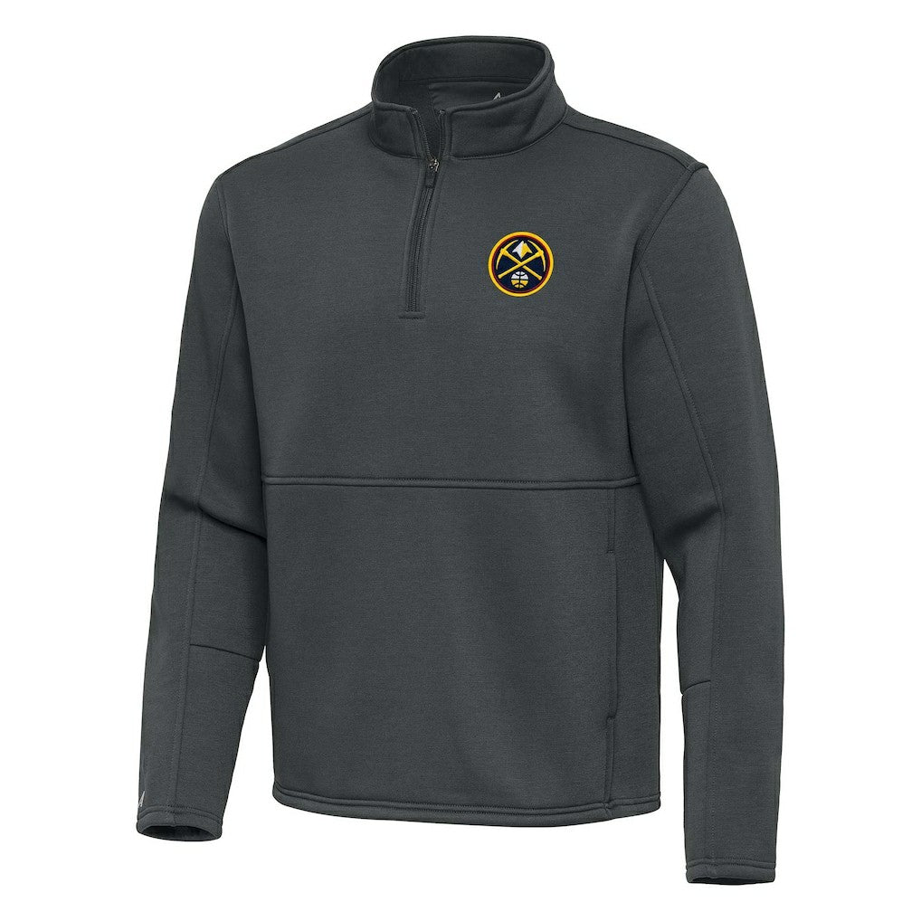 Denver Nuggets Antigua Twist Quarter-Zip Pullover Top - Pewter - NBA