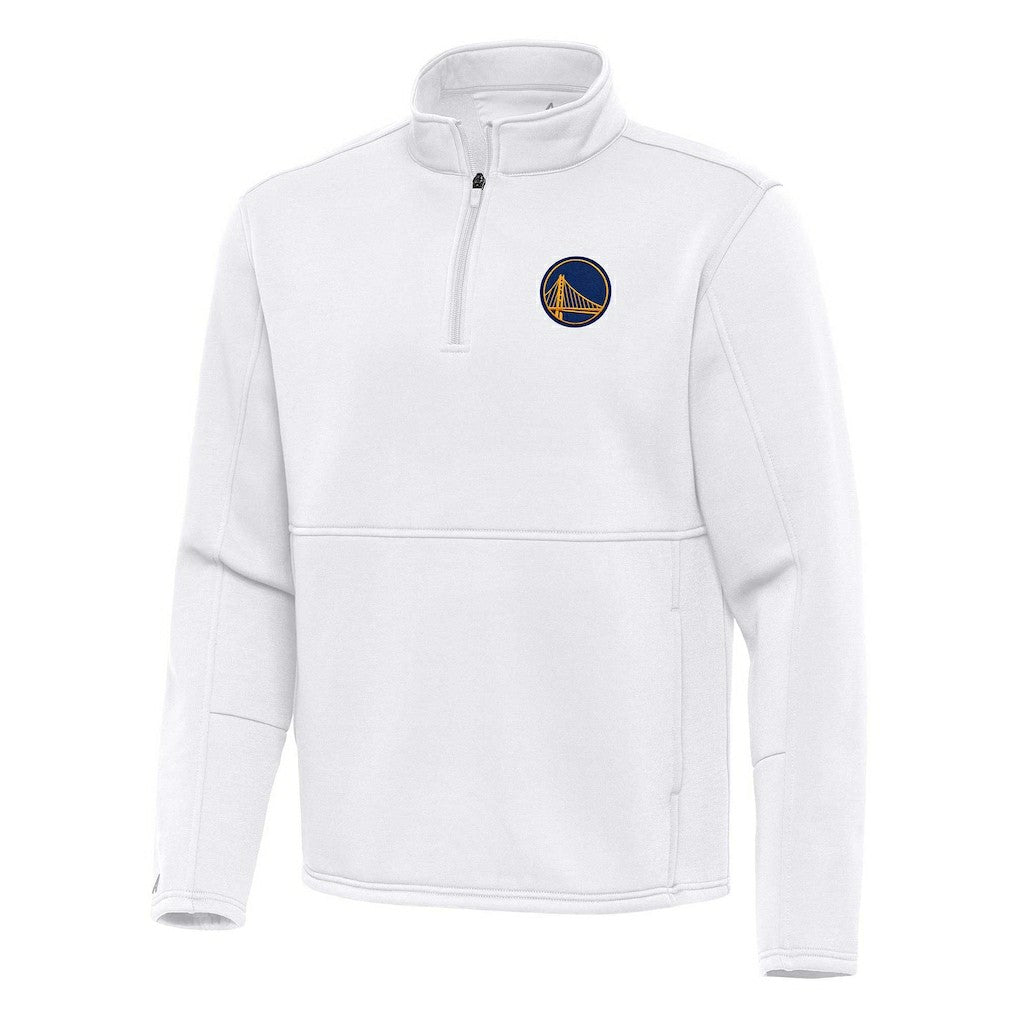 Golden State Warriors Antigua Twist Quarter-Zip Pullover Top - White - NBA