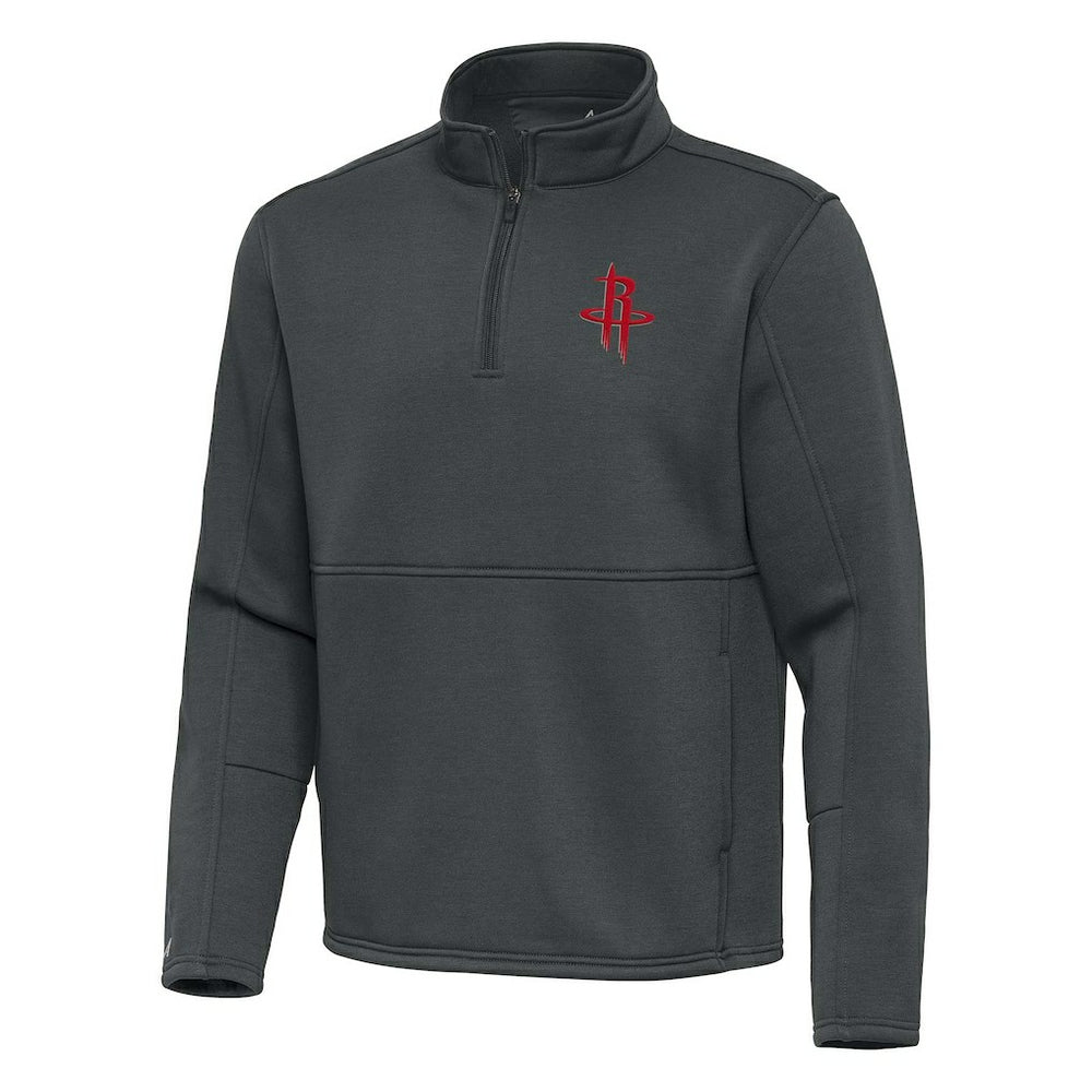 Houston Rockets Antigua Twist Quarter-Zip Pullover Top - Pewter - NBA