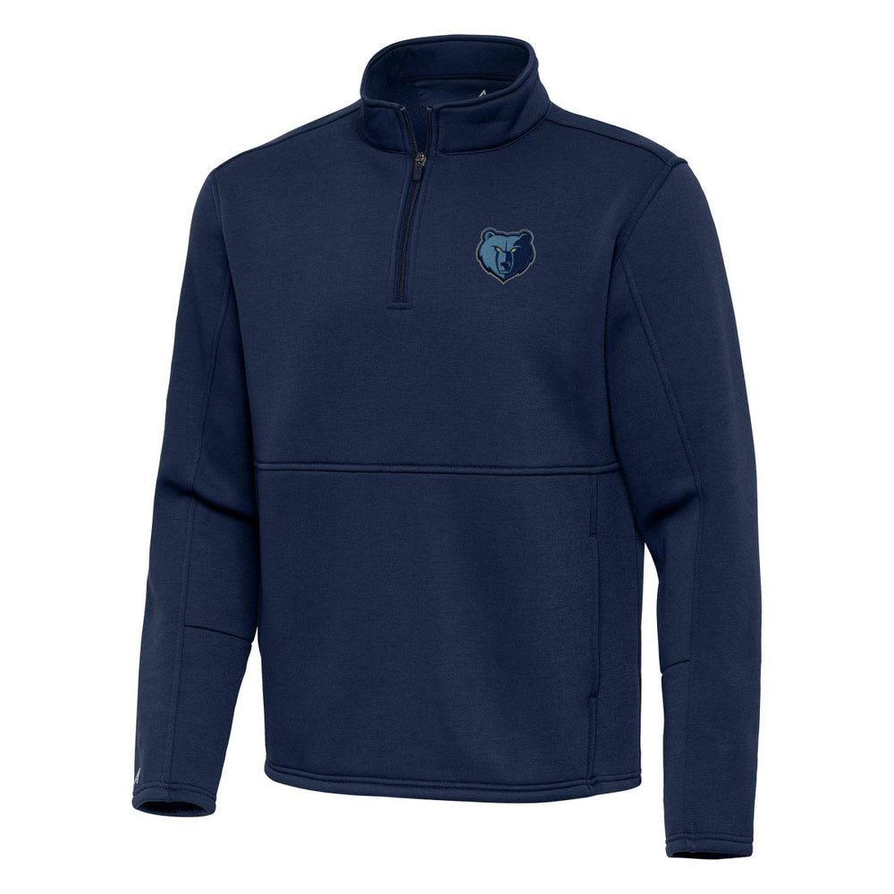 Memphis Grizzlies Antigua Twist Quarter-Zip Pullover Top - Navy - NBA
