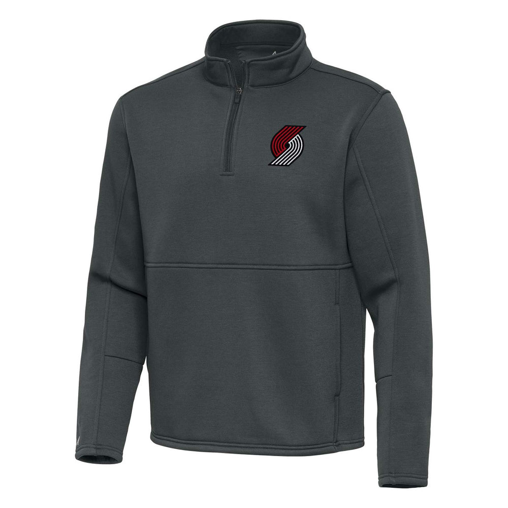 Portland Trail Blazers Antigua Twist Quarter-Zip Pullover Top - Pewter - NBA
