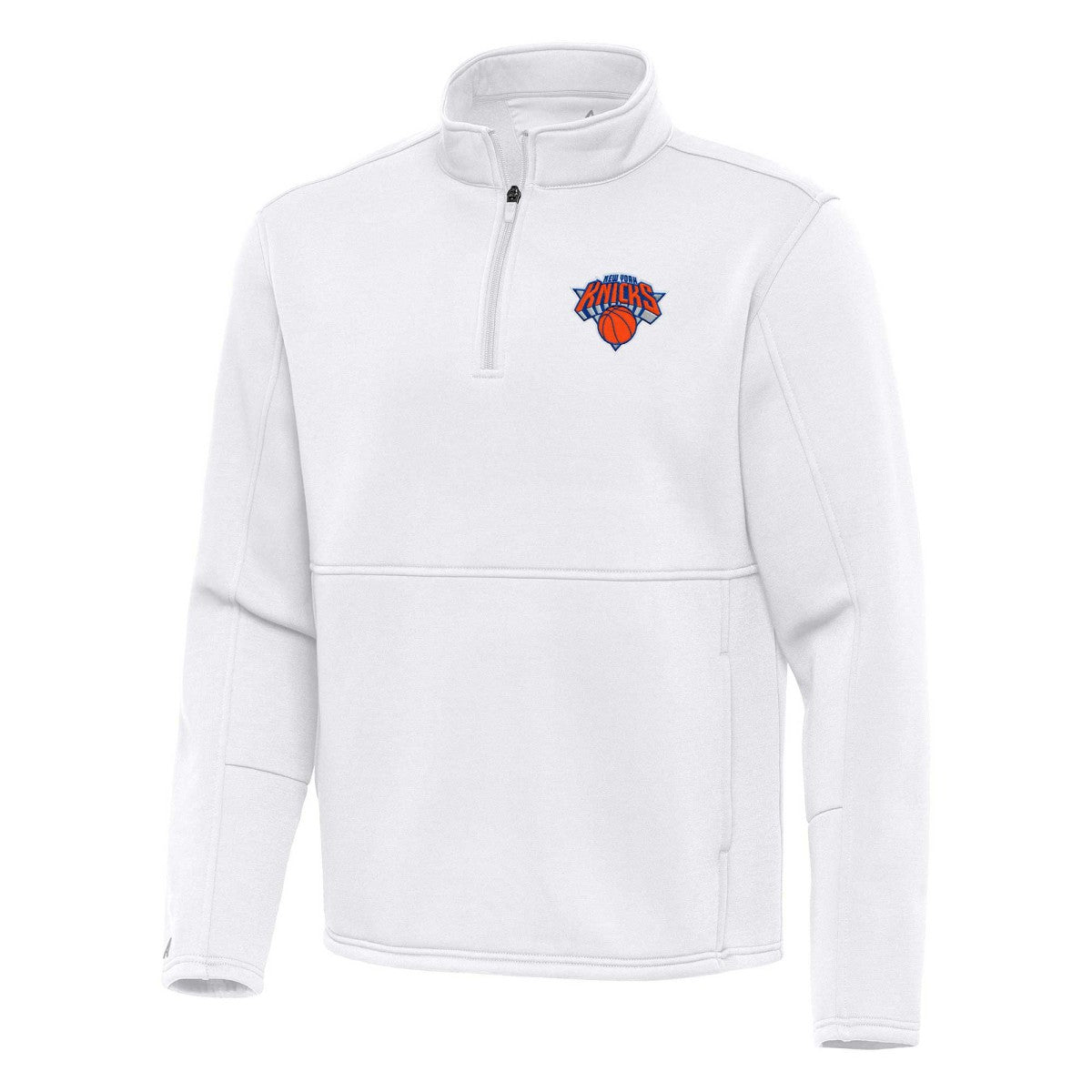 New York Knicks Antigua Twist Quarter-Zip Pullover Top - White - NBA