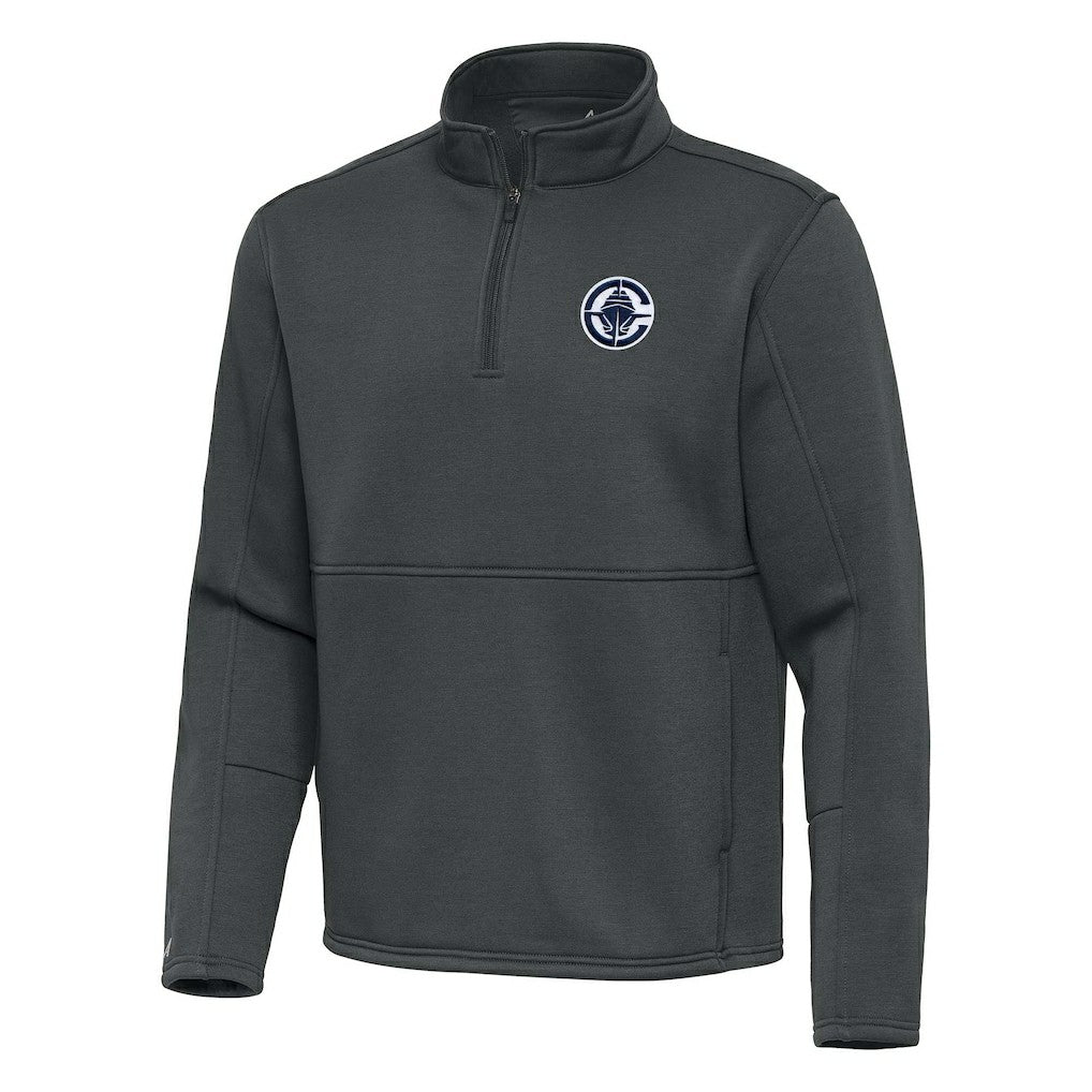LA Clippers Antigua Twist Quarter-Zip Pullover Top - Pewter - NBA