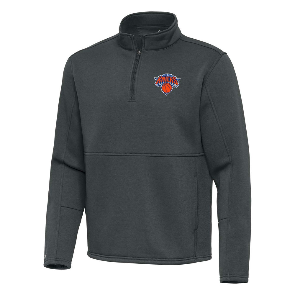New York Knicks Antigua Twist Quarter-Zip Pullover Top - Pewter - NBA
