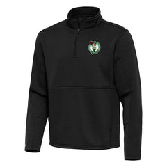 Boston Celtics Antigua Twist Quarter-Zip Pullover Top - Black - NBA