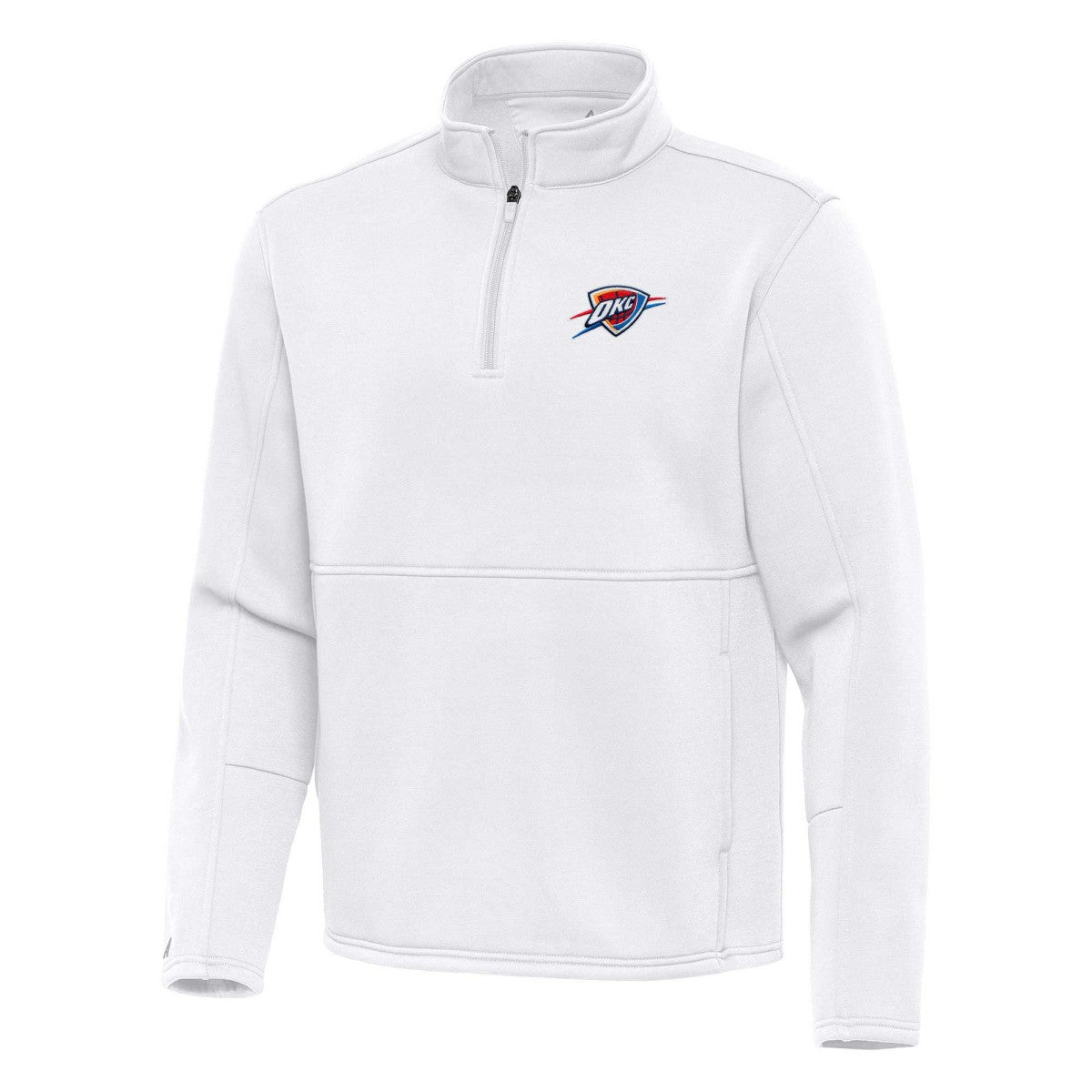 Oklahoma City Thunder Antigua Twist Quarter-Zip Pullover Top - White - NBA