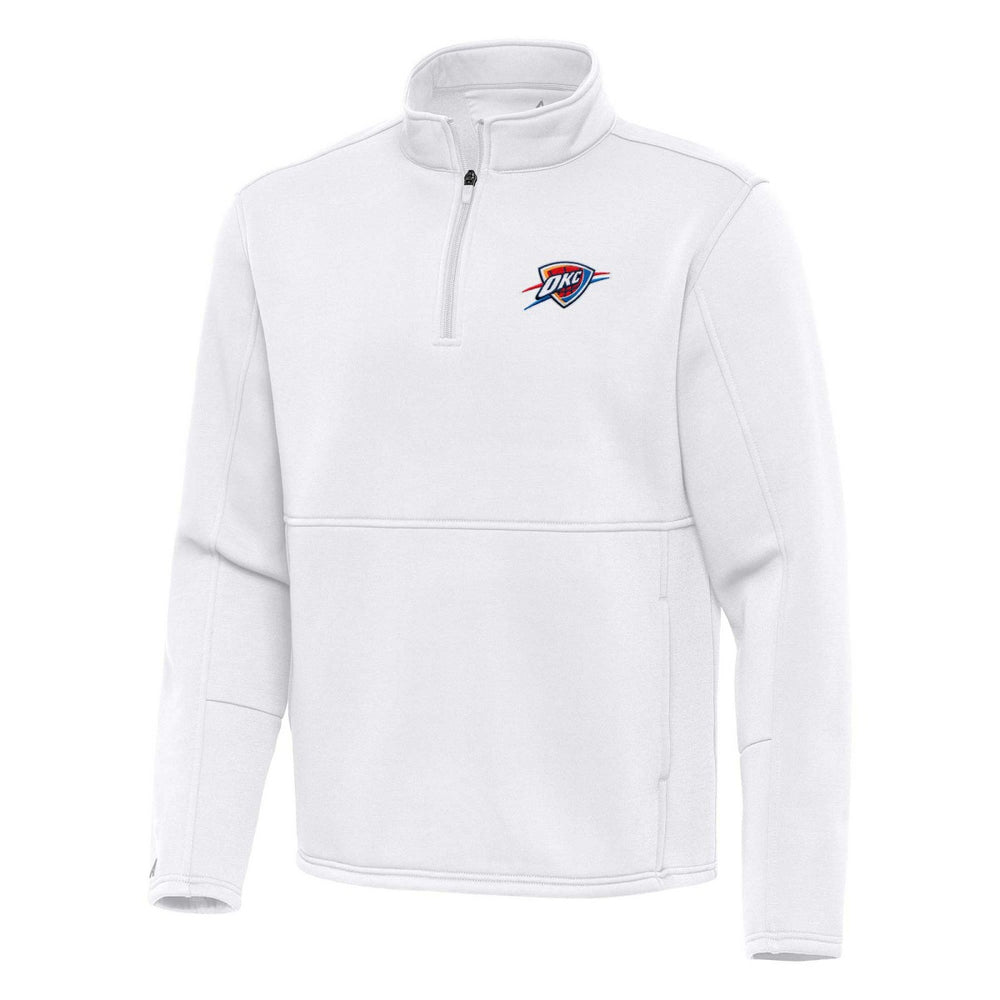 Oklahoma City Thunder Antigua Twist Quarter-Zip Pullover Top - White - NBA