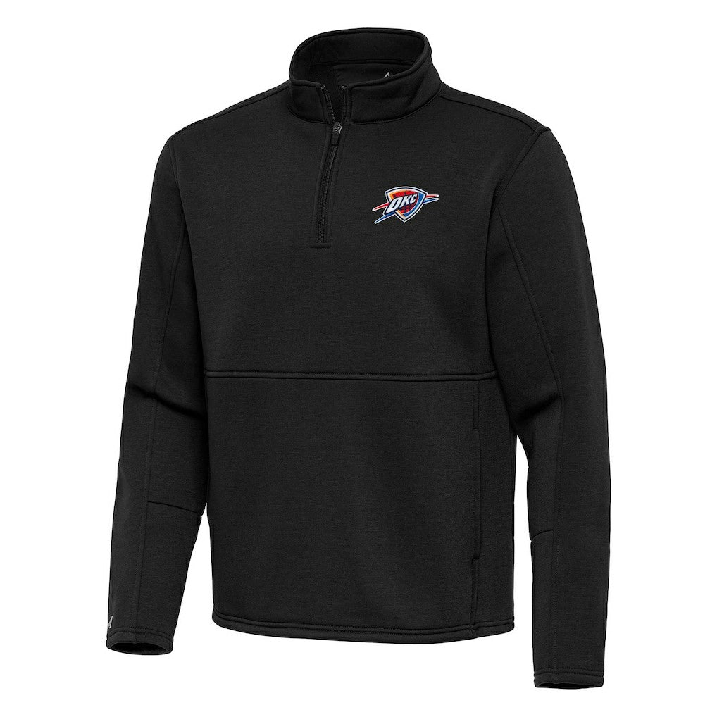 Oklahoma City Thunder Antigua Twist Quarter-Zip Pullover Top - Black - NBA