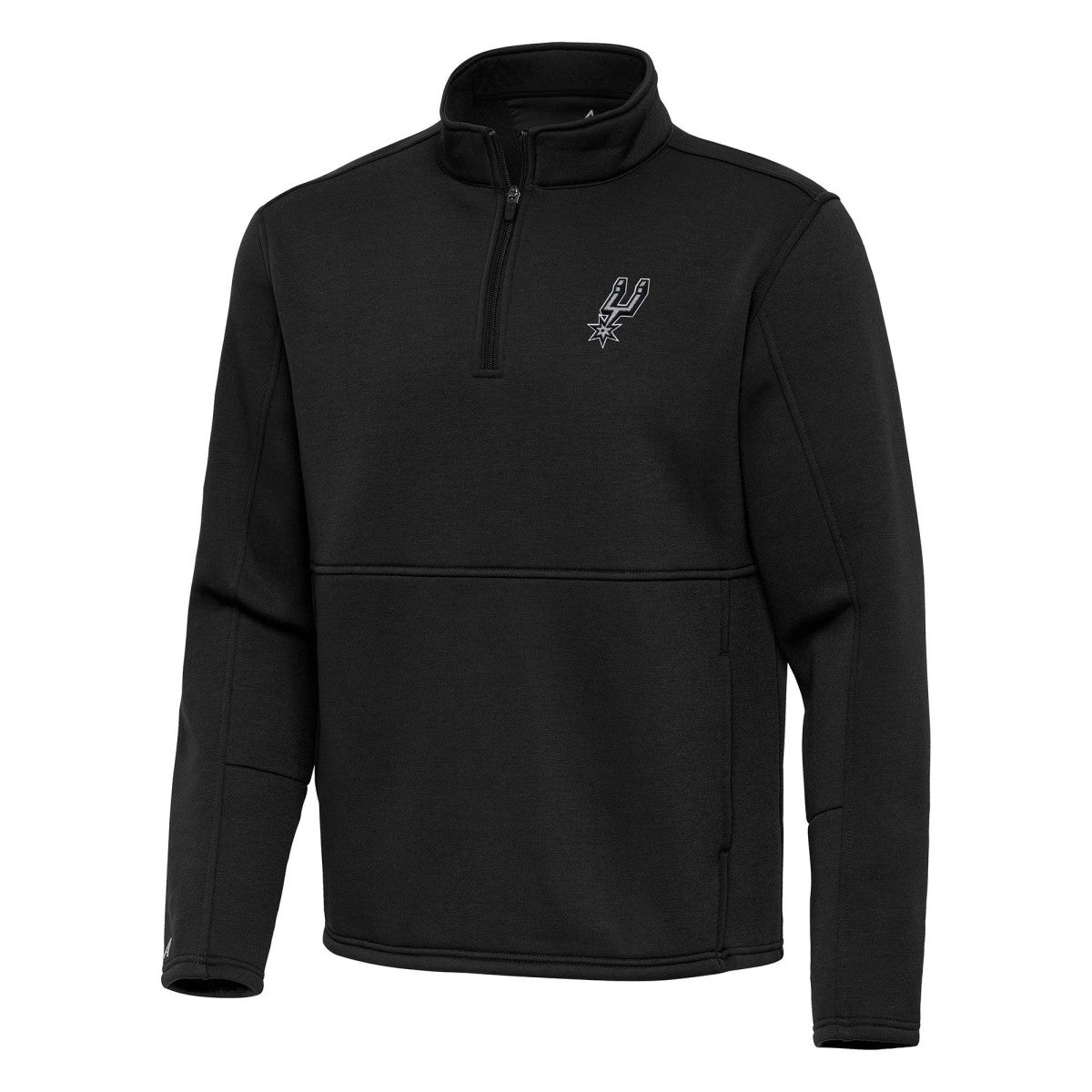 San Antonio Spurs Antigua Twist Quarter-Zip Pullover Top - Black - NBA